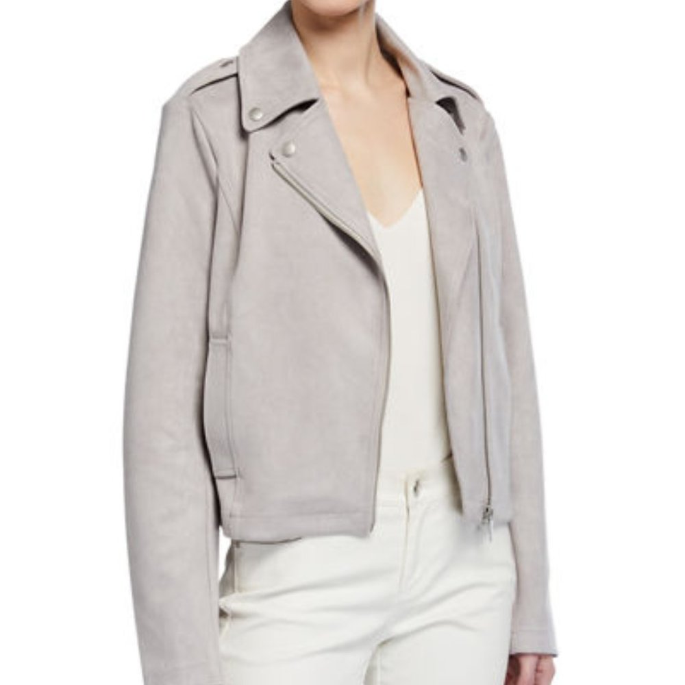 Bagatelle Faux Suede Asymmetrical MOTO jacket